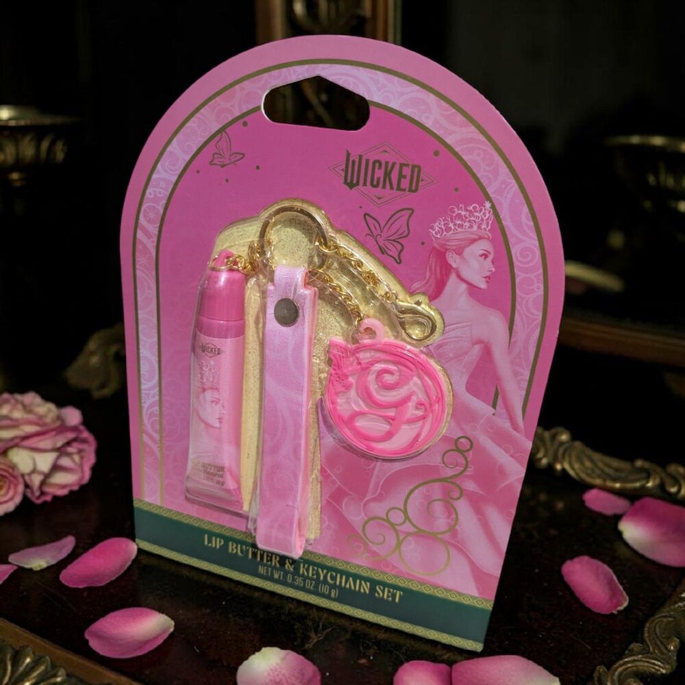 Wicked Glinda Lip Butter & Keychain Set Pink Princess Beauty Gift Set